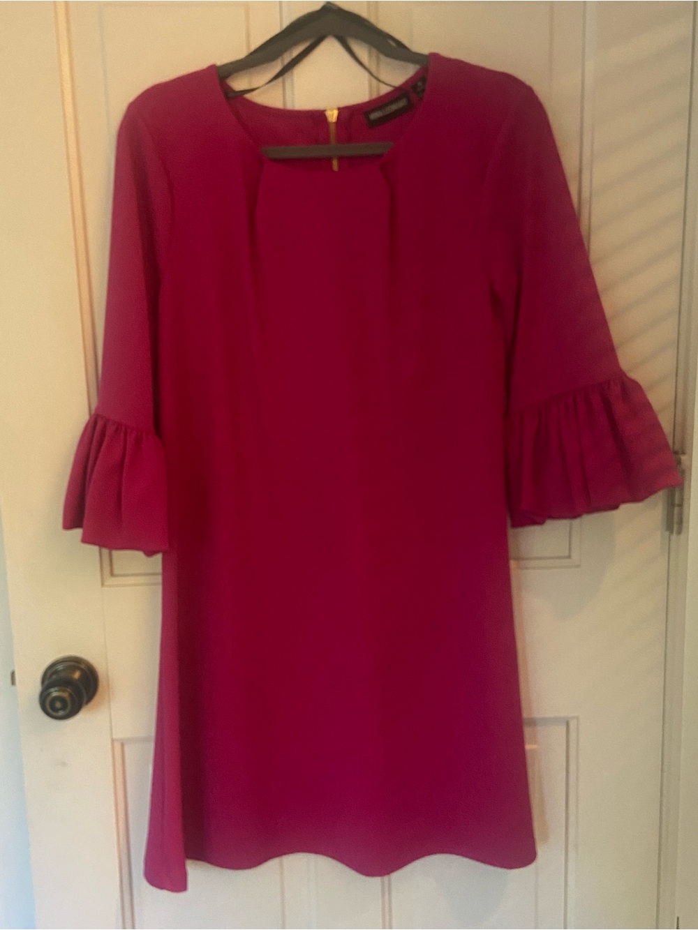 Long Sleeve Hot Pink Dress from Nina Leonard